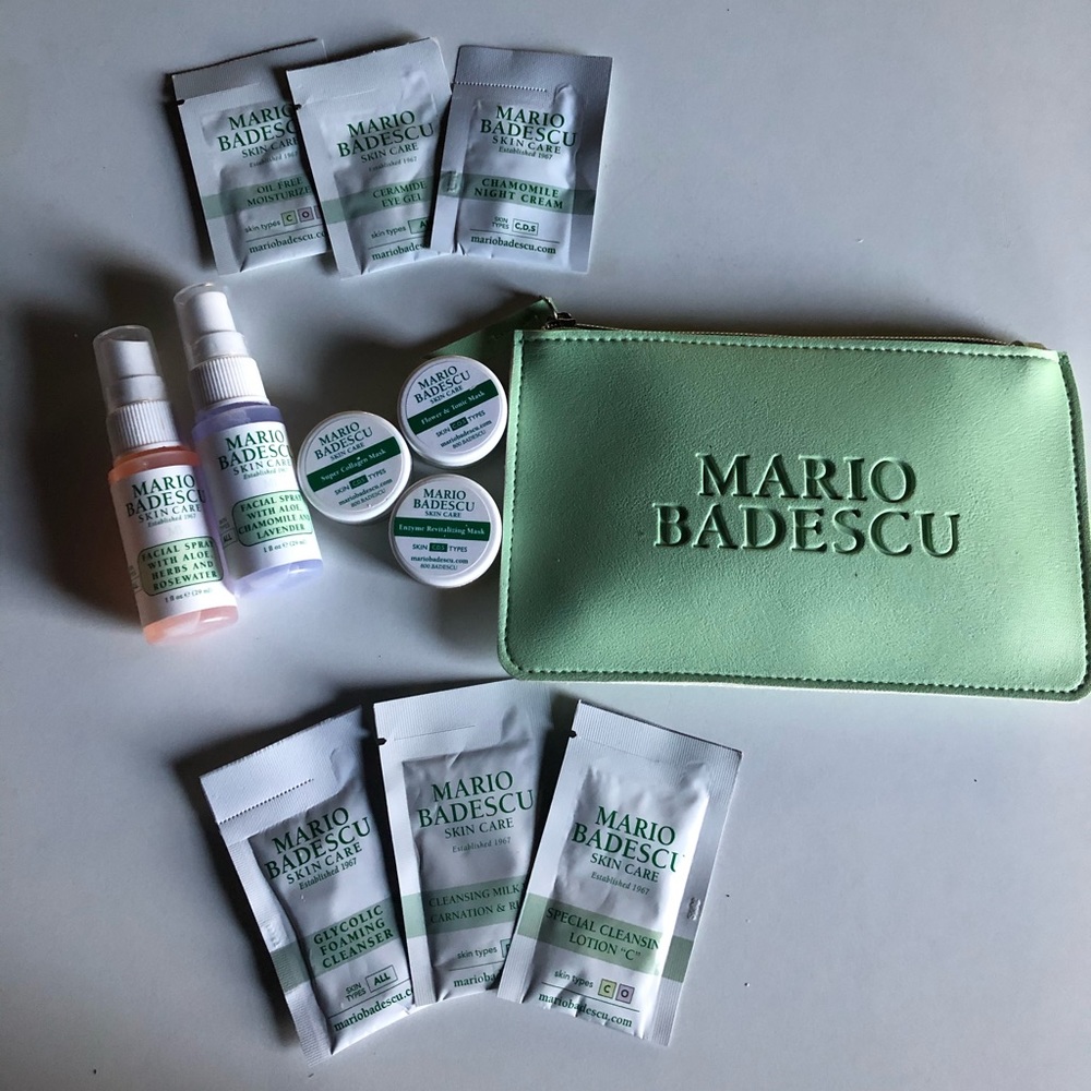 Mario Badescu sampler pack with makeup bag